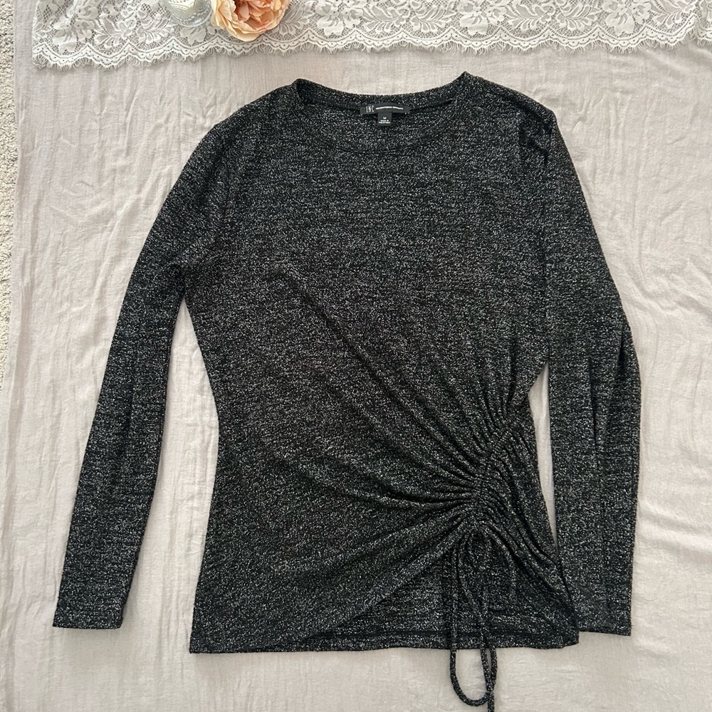 Elegant Black Ruched Women's Top